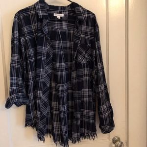 Oversized Flannel with Fray Edge